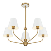 Xavier 5 Light 28" Chandelier in Vibrant Gold