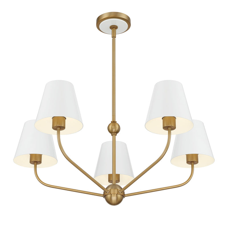 Xavier 5 Light 28" Chandelier in Vibrant Gold