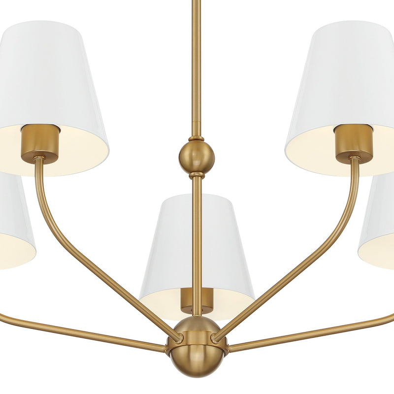 Xavier 5 Light 28" Chandelier in Vibrant Gold