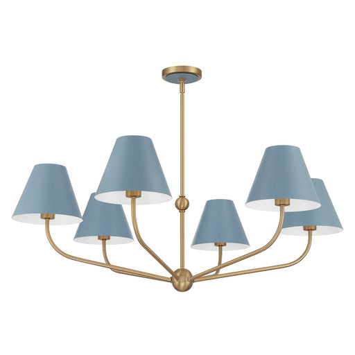 Xavier 6 Light 40" Chandelier in Vibrant Gold