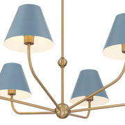 Xavier 6 Light 40" Chandelier in Vibrant Gold