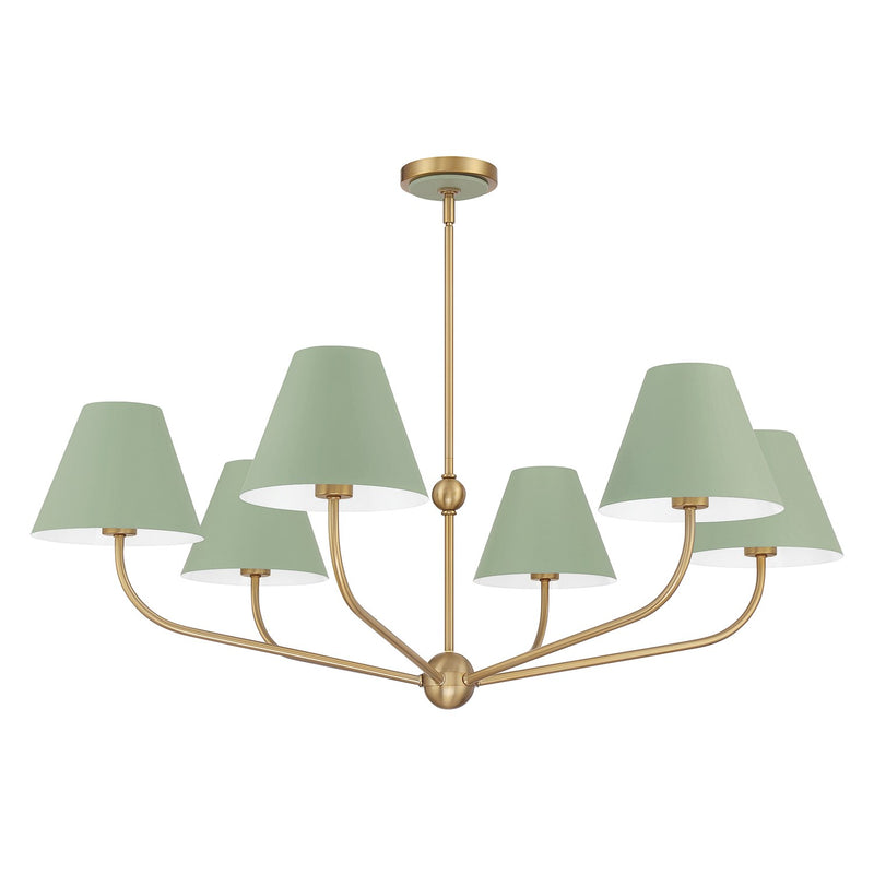 Xavier 6 Light 40" Chandelier in Vibrant Gold