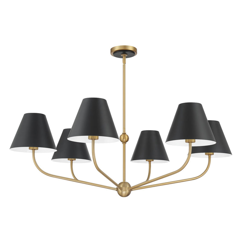 Xavier 6 Light 40" Chandelier in Vibrant Gold