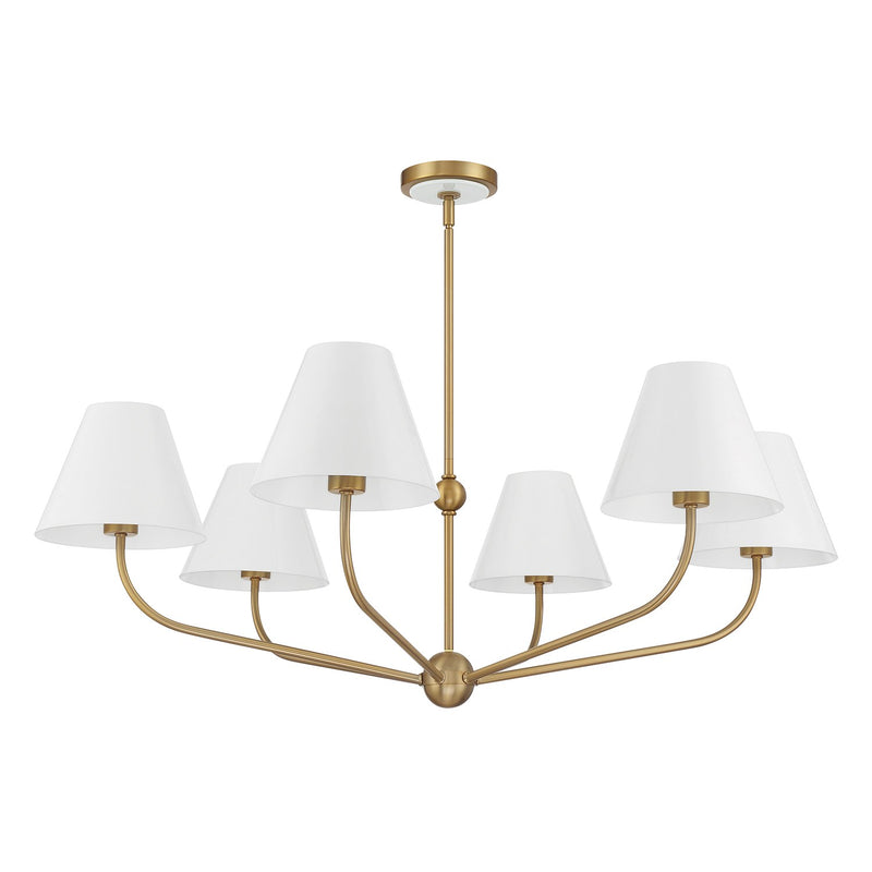 Xavier 6 Light 40" Chandelier in Vibrant Gold