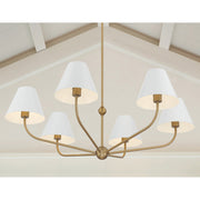 Xavier 6 Light 40" Chandelier in Vibrant Gold in a room setting