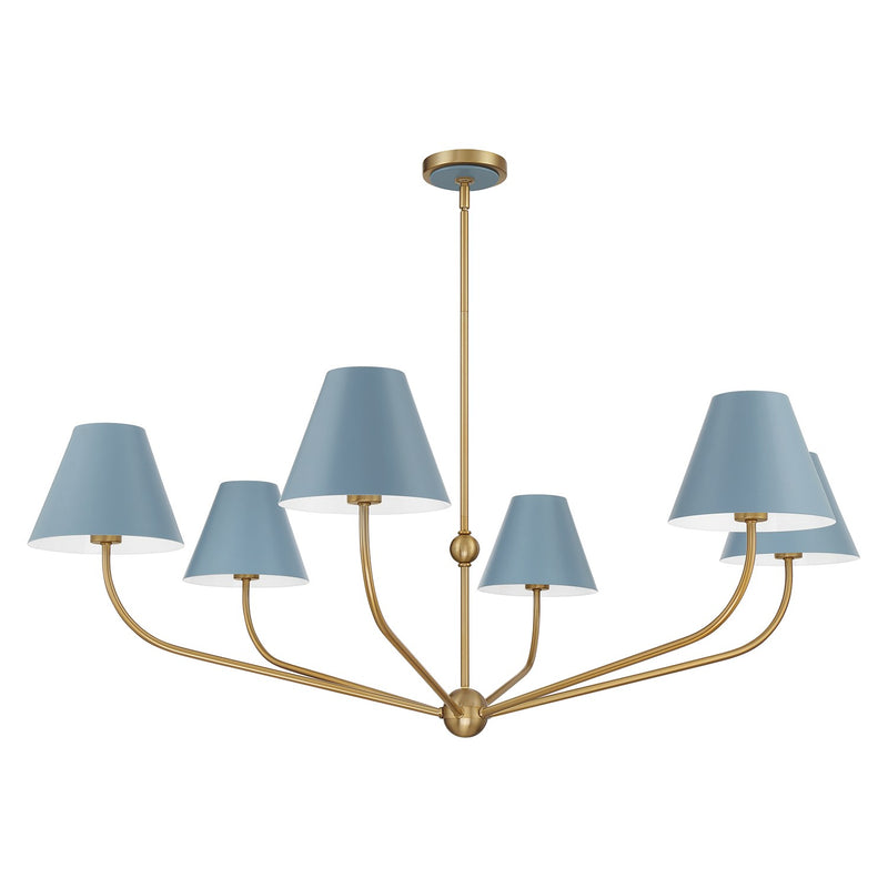 Xavier 6 Light 48" Chandelier in Vibrant Gold
