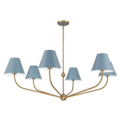 Xavier 6 Light 48" Chandelier in Vibrant Gold