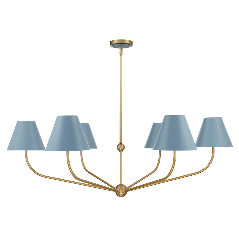Xavier 6 Light 48" Chandelier in Vibrant Gold