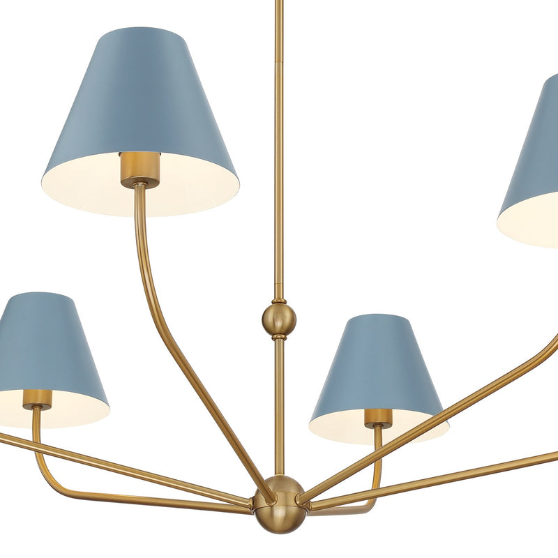 Xavier 6 Light 48" Chandelier in Vibrant Gold