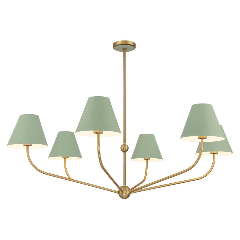 Xavier 6 Light 48" Chandelier in Vibrant Gold