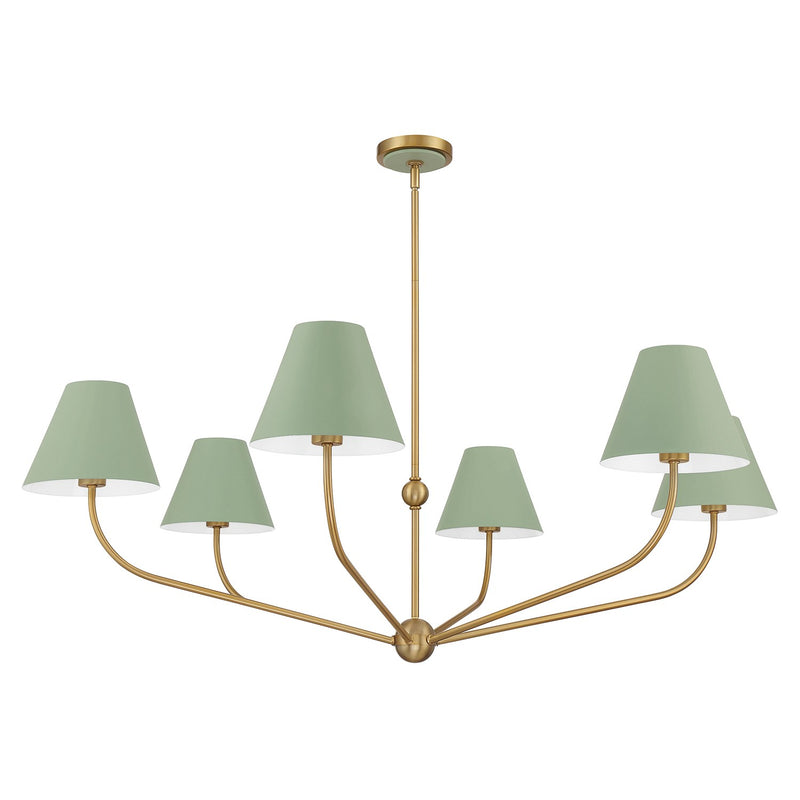 Xavier 6 Light 48" Chandelier in Vibrant Gold