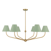 Xavier 6 Light 48" Chandelier in Vibrant Gold