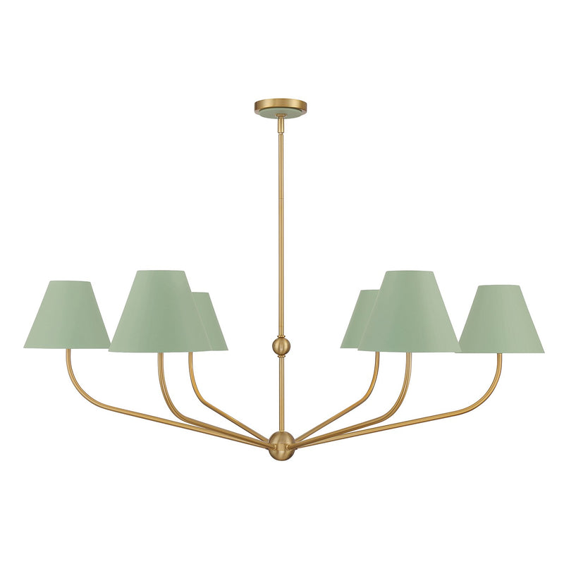 Xavier 6 Light 48" Chandelier in Vibrant Gold