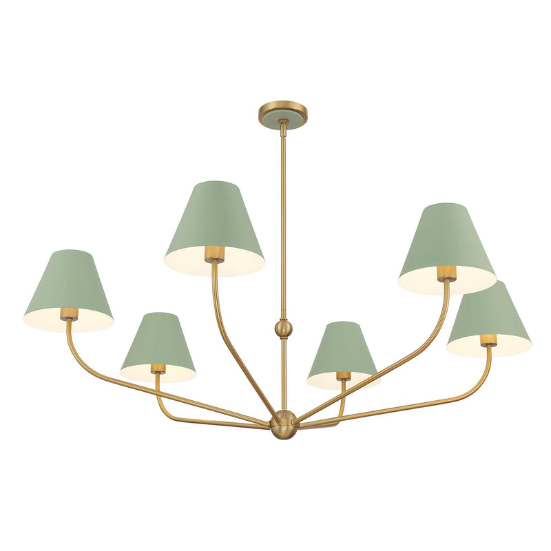 Xavier 6 Light 48" Chandelier in Vibrant Gold