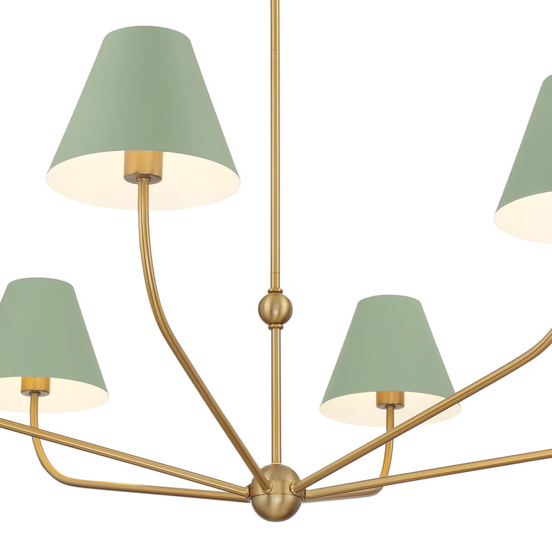 Xavier 6 Light 48" Chandelier in Vibrant Gold