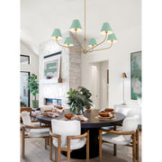 Xavier 6 Light 48" Chandelier in Vibrant Gold in a room setting