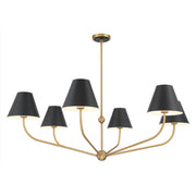 Xavier 6 Light 48" Chandelier in Vibrant Gold
