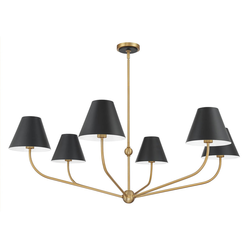 Xavier 6 Light 48" Chandelier in Vibrant Gold