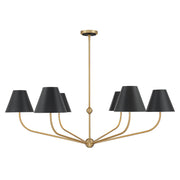 Xavier 6 Light 48" Chandelier in Vibrant Gold