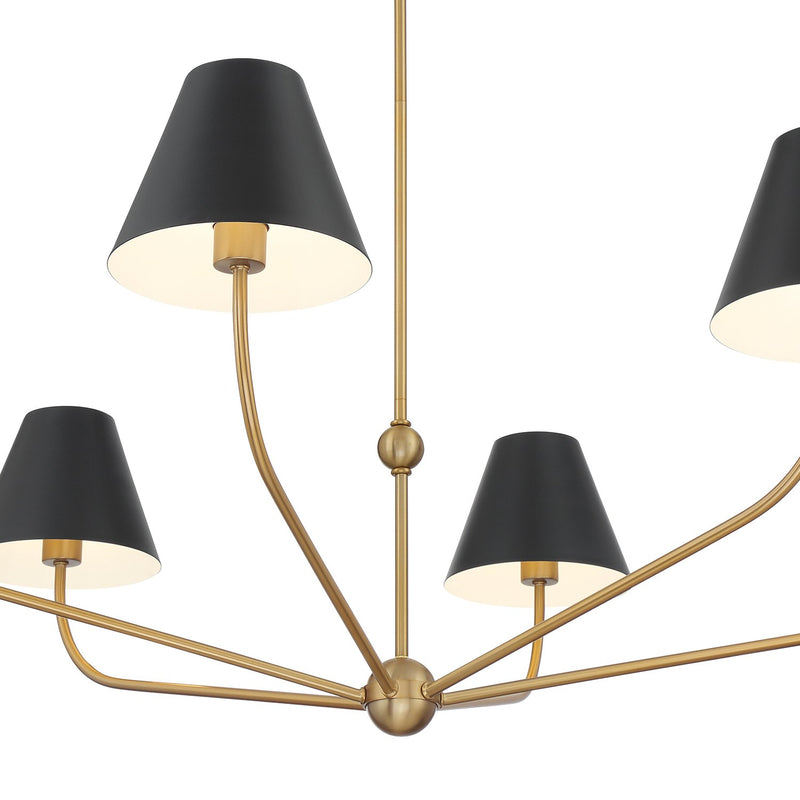 Xavier 6 Light 48" Chandelier in Vibrant Gold
