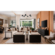 Xavier 6 Light 48" Chandelier in Vibrant Gold in a room setting