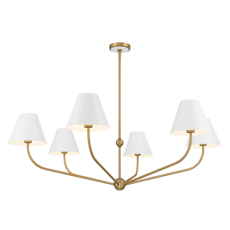 Xavier 6 Light 48" Chandelier in Vibrant Gold