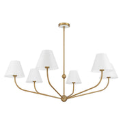Xavier 6 Light 48" Chandelier in Vibrant Gold