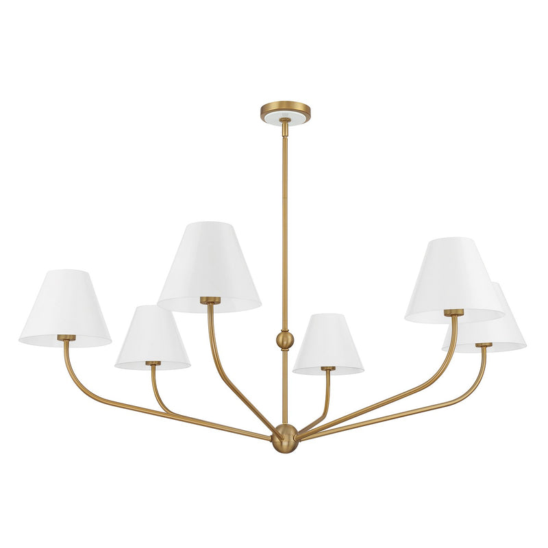 Xavier 6 Light 48" Chandelier in Vibrant Gold