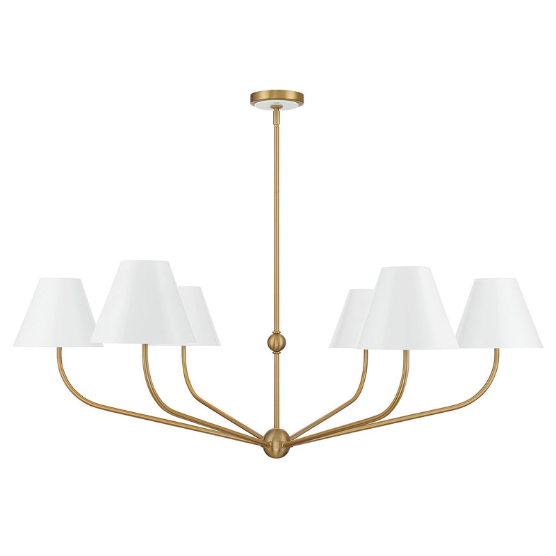 Xavier 6 Light 48" Chandelier in Vibrant Gold