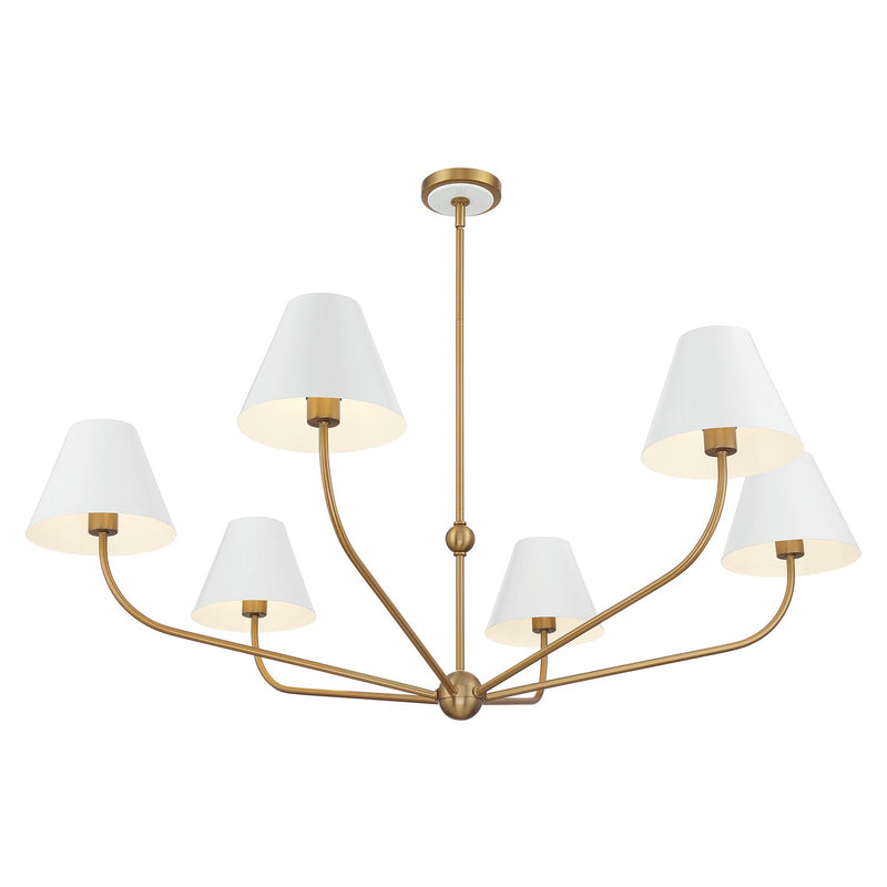 Xavier 6 Light 48" Chandelier in Vibrant Gold