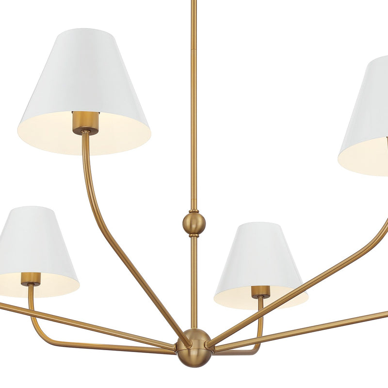 Xavier 6 Light 48" Chandelier in Vibrant Gold
