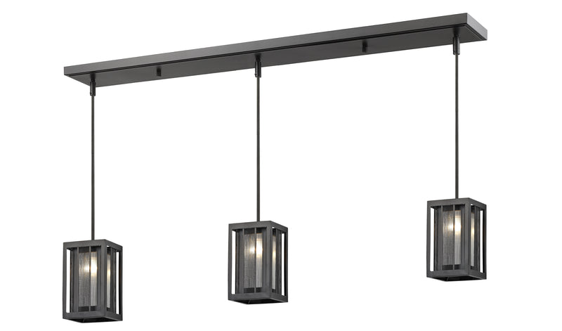 Meridional 3 Light 50" Linear Pendant in Bronze
