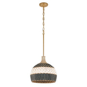 Zanzibar 3 Light 14" Pendant in Soft Gold + Matte Black