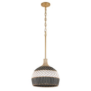 Zanzibar 3 Light 14" Pendant in Soft Gold + Matte Black