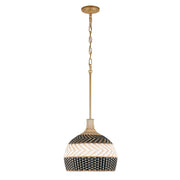 Zanzibar 3 Light 14" Pendant in Soft Gold + Matte Black