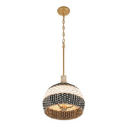 Zanzibar 3 Light 14" Pendant in Soft Gold + Matte Black