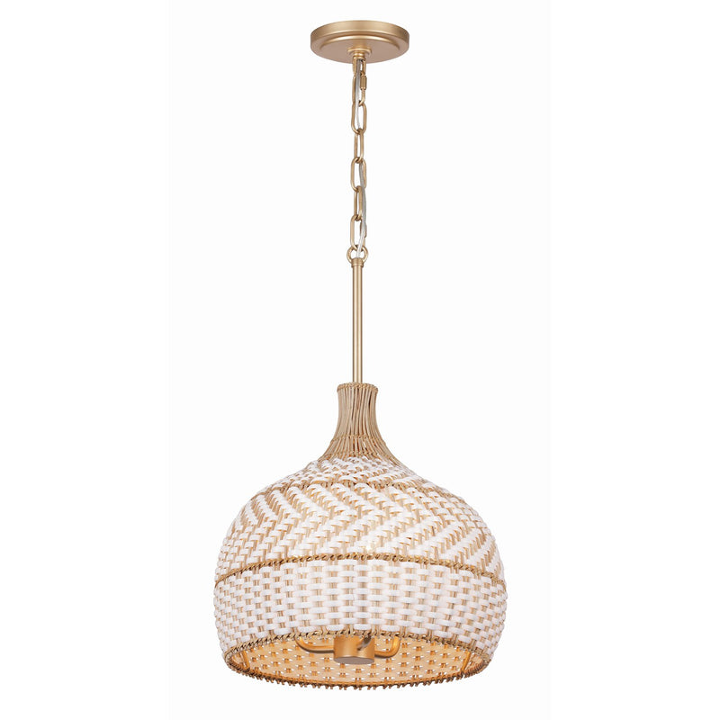 Zanzibar 3 Light 14" Pendant in Soft Gold