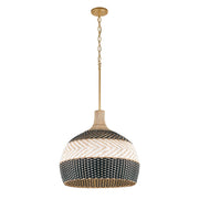 Zanzibar 5 Light 21" Pendant in Soft Gold + Matte Black