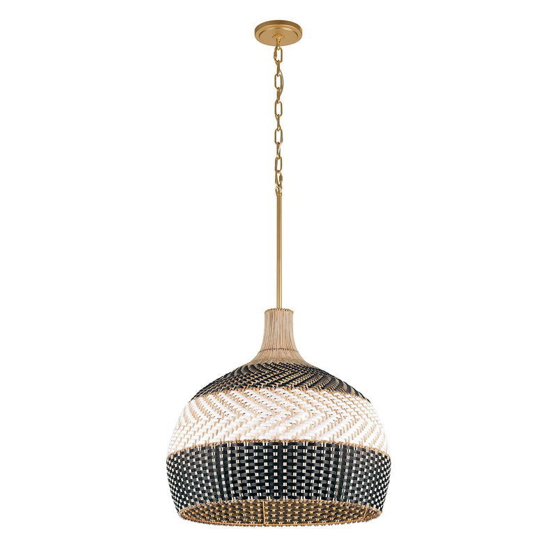 Zanzibar 5 Light 21" Pendant in Soft Gold + Matte Black