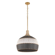 Zanzibar 5 Light 21" Pendant in Soft Gold + Matte Black