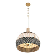 Zanzibar 5 Light 21" Pendant in Soft Gold + Matte Black