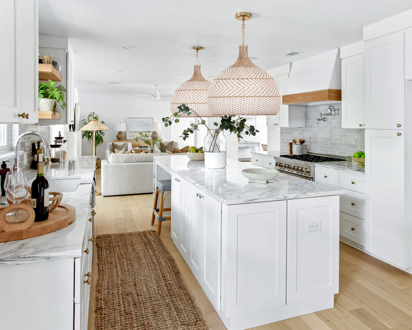 Natural & Organic Style Lighting Fixtures showcased in a Modern Style Kitchen