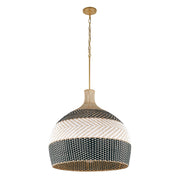 Zanzibar 6 Light 26" Pendant in Soft Gold + Matte Black