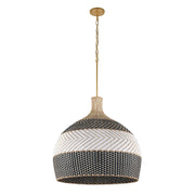 Zanzibar 6 Light 26" Pendant in Soft Gold + Matte Black