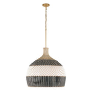 Zanzibar 6 Light 26" Pendant in Soft Gold + Matte Black