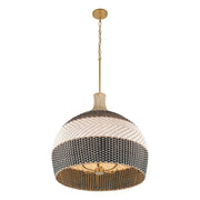 Zanzibar 6 Light 26" Pendant in Soft Gold + Matte Black