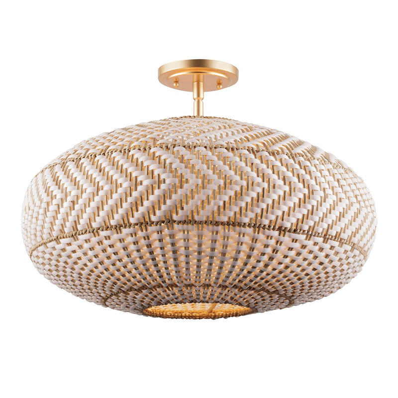 Zanzibar 4 Light 22" Semi Flush Mount in Soft Gold