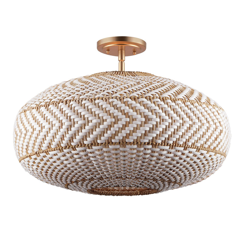 Zanzibar 4 Light 22" Semi Flush Mount in Soft Gold