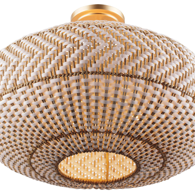 Zanzibar 4 Light 22" Semi Flush Mount in Soft Gold