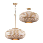 Zanzibar 4 Light 22" Semi Flush Mount in Soft Gold